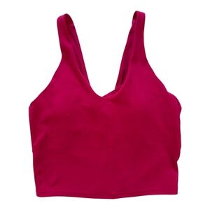 All in Motion Magenta Pink ActiveWear Bra Gym Yoga Cropped V-Neck Racerback S